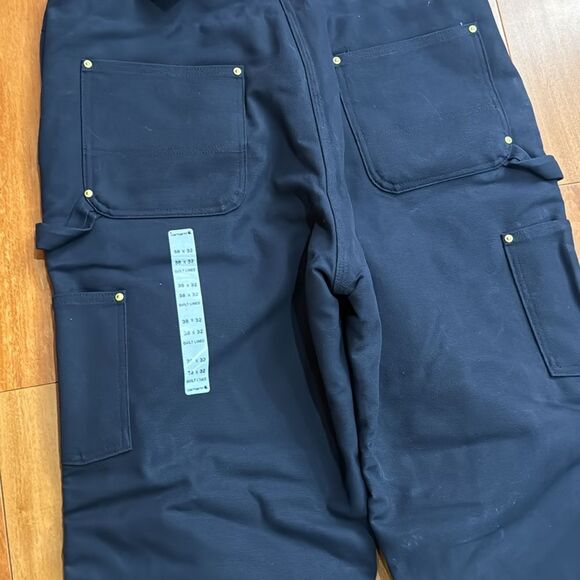 NWT Carhartt Insulated Duck Zip to Thigh Bib Overall Quilt Lined size 38x32 - Picture 8 of 16